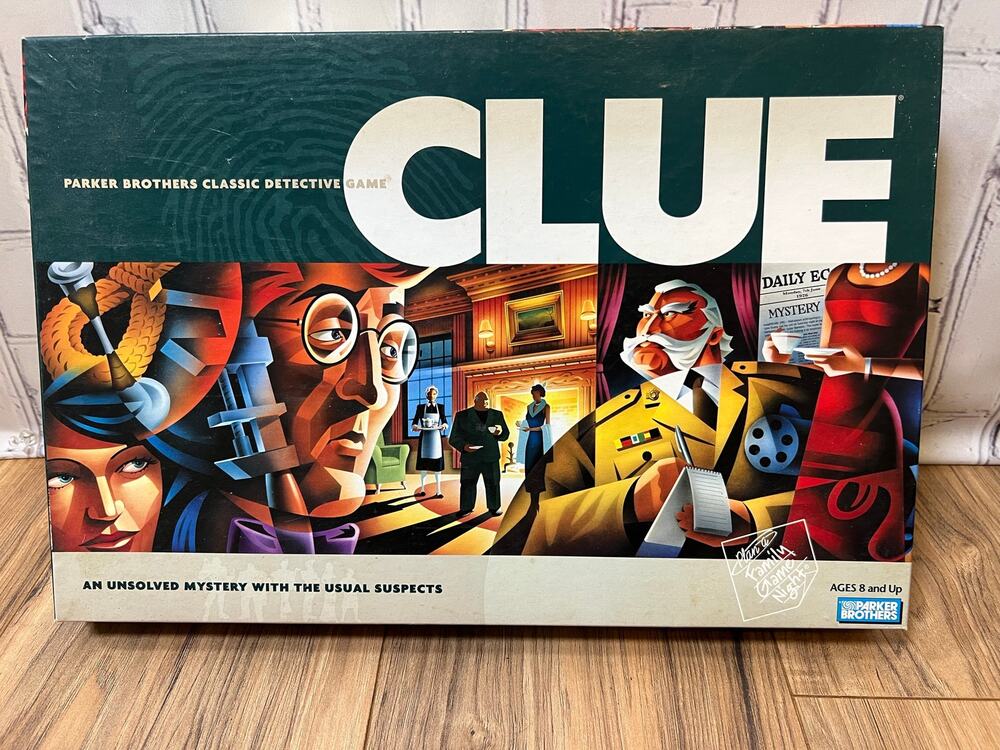 Clue 2002 Parker Brothers Classic Detective Game Complete 6 Figures Model 00045